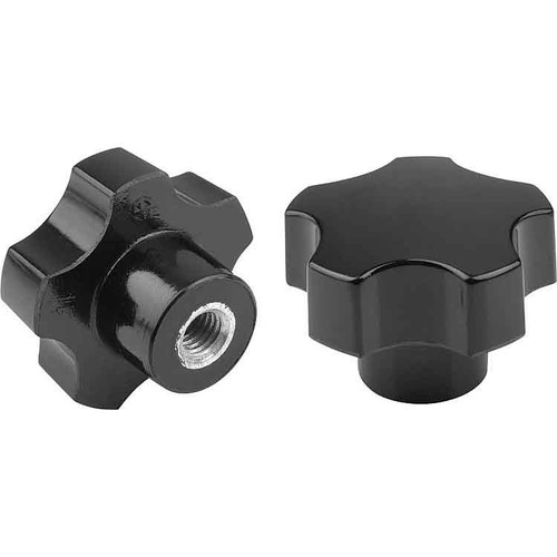 Kipp Five Lobe Grips w/Internal Threads, D=M08,D1=40, H=28, Style K, Thermoset, Steel, (10/Pkg), K0185.4008 Kipp Five Lobe Grips w/Internal Threads, D=M08,D1=40, H=28, Style K, Thermoset, Steel, (10/Pkg), K0185.4008