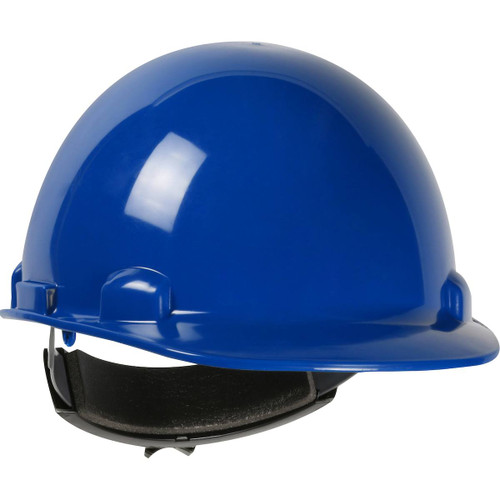Dom Cap Style Smooth Dome Hard Hat with HDPE Shell, 4-Point Textile Suspension and Wheel Ratchet Adjustment, Royal, One Size, 1 EA #280-HP341R-17