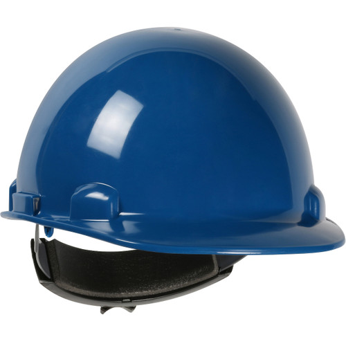 Dom Cap Style Smooth Dome Hard Hat with HDPE Shell, 4-Point Textile Suspension and Wheel Ratchet Adjustment, Steel Blue, One Size, 1 EA #280-HP341R-71