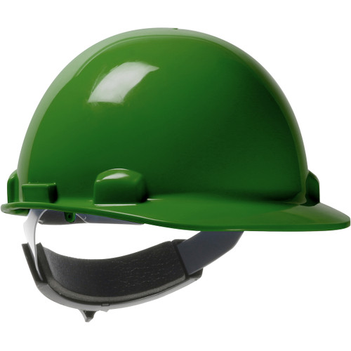 Dom Cap Style Smooth Dome Hard Hat with HDPE Shell, 4-Point Textile Suspension and Swing Wheel Ratchet Adjustment, Dark Green, One Size, 1 EA #280-HP341SR-04