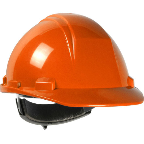 Mont-Blanc Cap Style Hard Hat with HDPE Shell, 4-Point Textile Suspension and Wheel Ratchet Adjustment, Type II, Hi-Vis Orange, One Size, 1 EA #280-HP542R-31