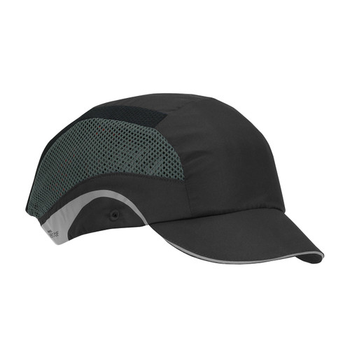 HardCap Aerolite Lightweight Baseball Style Bump Cap with HDPE Protective Liner and Adjustable Back, Short 2" Brim, Black, One Size, 1 EA #282-AES150-11