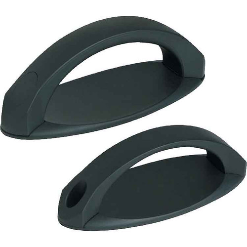 Kipp Arch Pull Handle, w/Baseplate, w/Cover Cap, Style A, L=177 mm, A=140 mm, D=9.5 mm, Glass-Bead Reinforced Thermoplastic, Black, (Qty. 1), K0193.114008