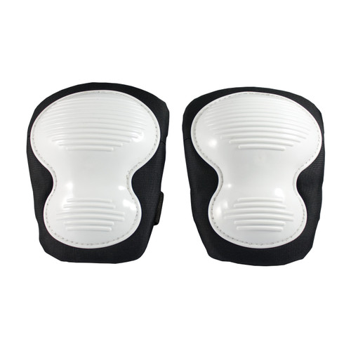 PIP Non-Marring Knee Pads, Hook and Loop Closure, Anti-Slip Ridges, White/Black, One Size Fits Most, 1 Pair #291-110
