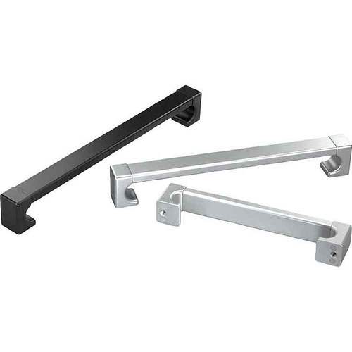 Kipp Pull Handles, L=274 mm, A=250 mm, D=M08, Aluminum, Black, Anodized, Stainless Steel, (Qty. 1), K0228.250081