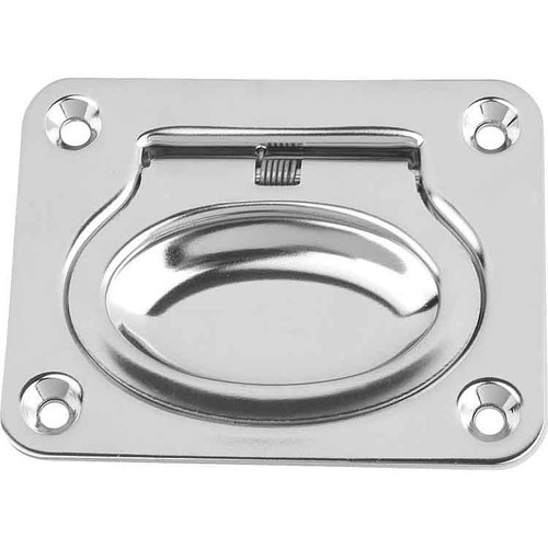 Kipp Recessed Handle, Fold-Down, Screw-On, Style B, Square, L1=75 mm, H=58 mm, Stainless, (Qty. 1), K0243.2075038 Kipp Recessed Handle, Fold-Down, Screw-On, Style B, Square, L1=75 mm, H=58 mm, Stainless, (Qty. 1), K0243.2075038