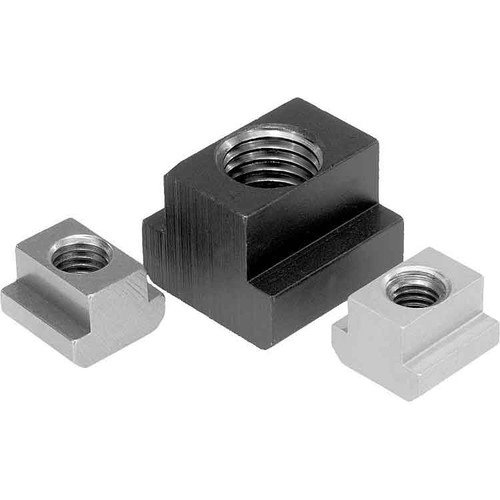 Kipp Nut for T-Slot, M08, NB=10 mm, Carbon Steel, Grade 10, Black, (10/Pkg), K0377.08