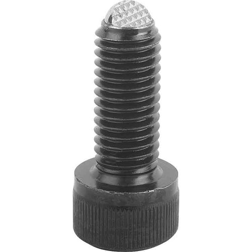 Kipp Ball End Thrust Screw w/Hexagon Socket Head, Style F, Flattened, Serrated, D=M10, L=25 mm, Carbon Steel, (Qty. 1), K0380.31025