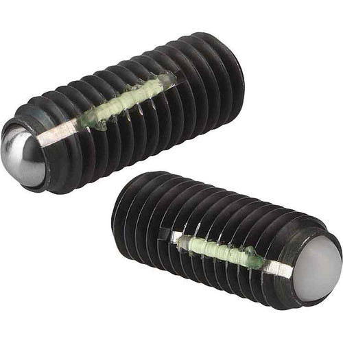 Kipp Ball End Thrust Screw w/o Head, w/Full Ball, w/Thread Lock, Style A, D=M06, L=20.8 mm, Steel, (10/Pkg), K0666.10620 Kipp Ball End Thrust Screw w/o Head, w/Full Ball, w/Thread Lock, Style A, D=M06, L=20.8 mm, Steel, (10/Pkg), K0666.10620