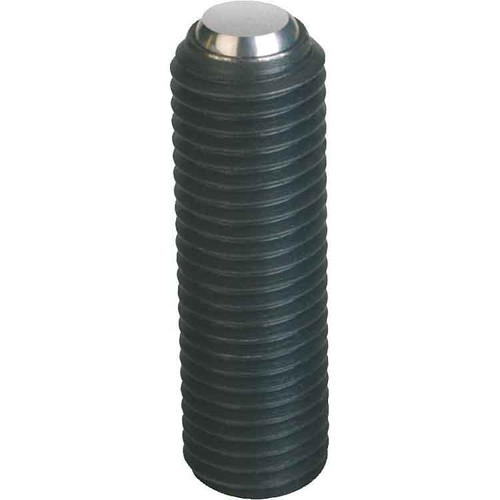 Kipp Ball End Thrust Screw w/o Head, w/Flattened Ball, w/Fine Thread, Style B, D=M12X1.5, L1=30.2 mm, Carbon Steel, (Qty. 1), K0382.21230