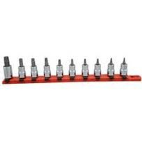 3/8" Drive Torx Bit Socket Set - 10 Pieces on a Clip Rail, Martin Sprocket #BAT10K