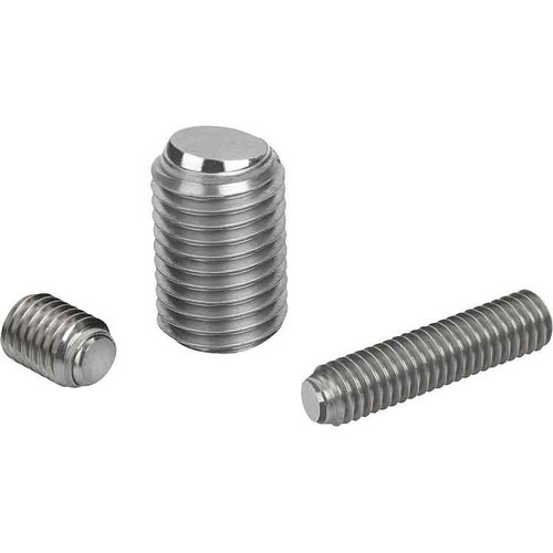 Kipp Ball End Thrust Screw w/o Head, w/Flattened Ball, Style B, D=M05, L=11.6 mm, Stainless Steel, (Qty. 1), K0384.20512