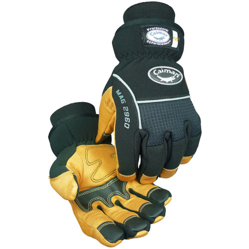 Caiman® MAG™ Multi-Activity Glove with Pig Grain Leather Padded Palm and Waterproof Back - Heatrac® Insulated, Large, 6 Pairs, #2960-5