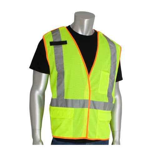 PIP® ANSI Type R Class 2 and CAN/CSA Z96 X-Back Breakaway Mesh Vest, Hi-Vis Yellow, 4X-Large, #302-0210-LY/4X