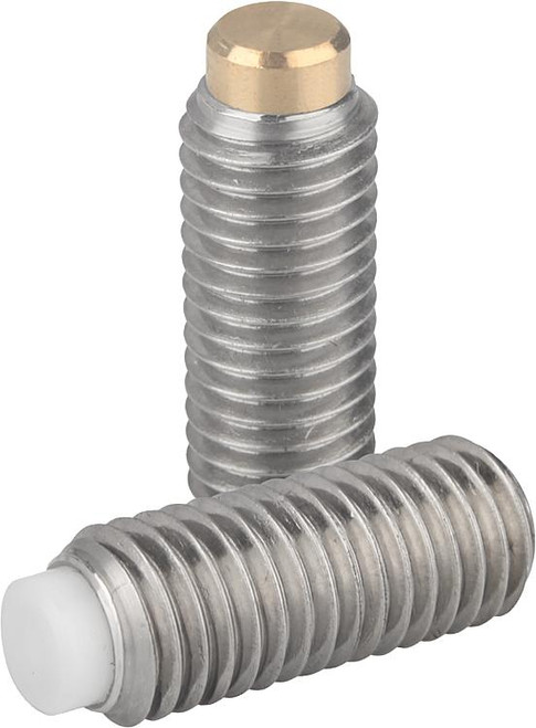 Kipp Thrust Screw, M04X40.5, SW=2, Stainless Steel, Bright Brass, (10/Pkg), K0667.041X405 Kipp Thrust Screw, M04X40.5, SW=2, Stainless Steel, Bright Brass, (10/Pkg), K0667.041X405