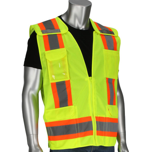 PIP® ANSI Type R Class 2 Mesh Breakaway Eleven Pocket Surveyors Vest, Hi-Vis Yellow, Large, #302-0505-LY/L PIP® ANSI Type R Class 2 Mesh Breakaway Eleven Pocket Surveyors Vest, Hi-Vis Yellow, Large, #302-0505-LY/L