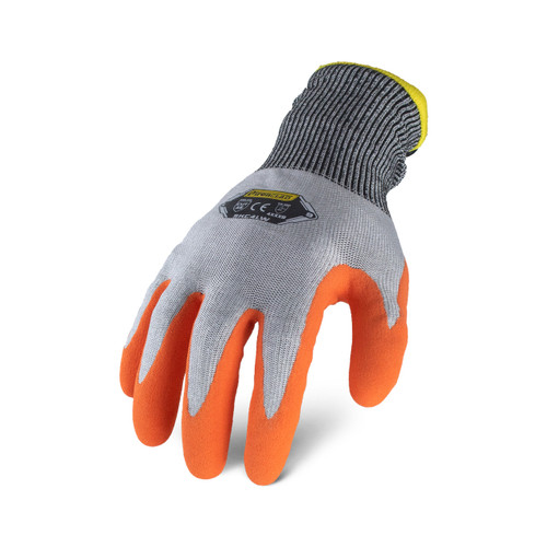Ironclad HPPE Insulated A6 Latex Knit Gloves, Gray/Orange, X-Large, (12 Pairs), #SKC4LW-05-XL