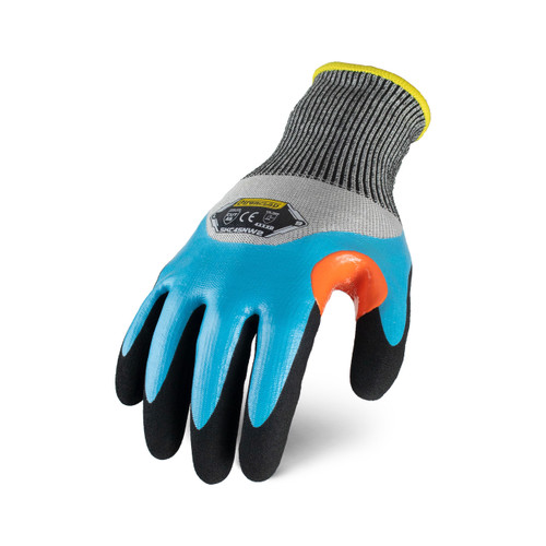 Ironclad Command A7 Insulated Sandy Nitrile Touch Gloves, Blue/Black, Large, (12 Pairs), #SKC4SNW2-04-L