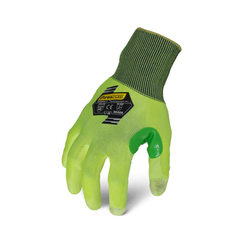 Ironclad Command ILT A2 PU Touch Gloves, Hi-Viz Yellow, X-Small, (12 Pairs), #KKC2PUY-01-XS