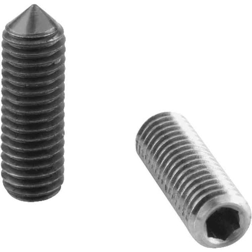 Kipp Grub Screw, w/Hex Socket, Pointed End, DIN EN ISO 4027, M03X10, Steel 45 H, Black (10/Pkg), K0797.03X10