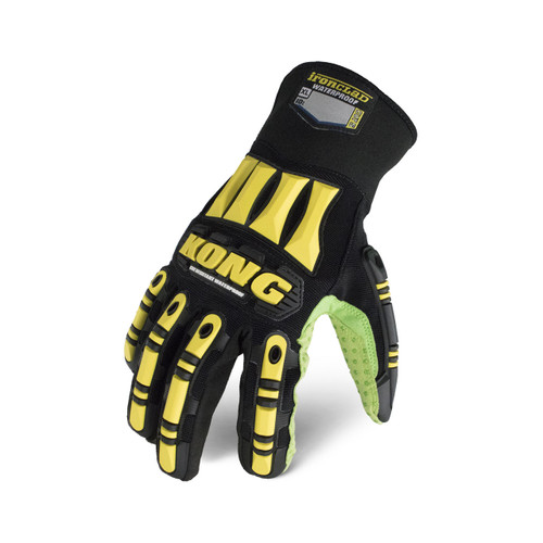 Ironclad KONG A5 Waterproof Impact Gloves, Black/Green, Small, (1 Pair), #SDX2WC-02-S