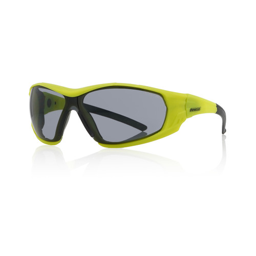 Ironclad Axis Hybrid Safety Glasses, Anti-Scratch, Anti-Fog, Yellow Frame, Smoke, (12 Pairs), #G61063