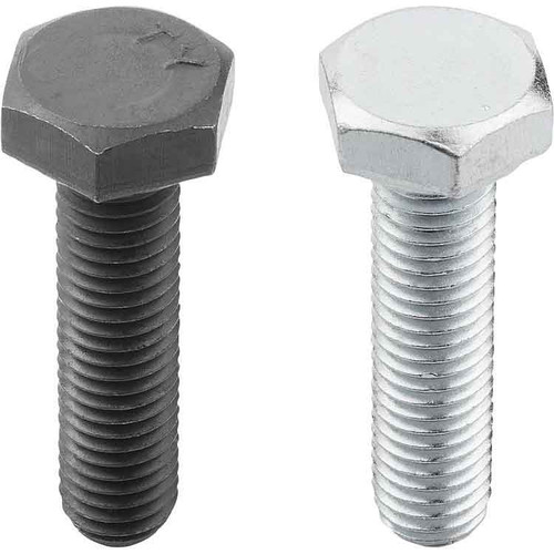 Kipp Hexagon Head Bolt, DIN 933/ISO 4017, M04X16, Steel 8.8, Bright, (Black), (10/Pkg), K0871.04X16