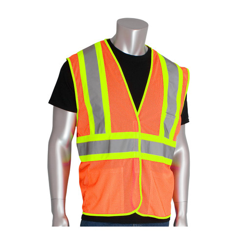 PIP® ANSI Type R Class 2 Two-Tone Three Pocket Mesh Vest, Hi-Vis Orange, Large, #302-MVATOR-L PIP® ANSI Type R Class 2 Two-Tone Three Pocket Mesh Vest, Hi-Vis Orange, Large, #302-MVATOR-L