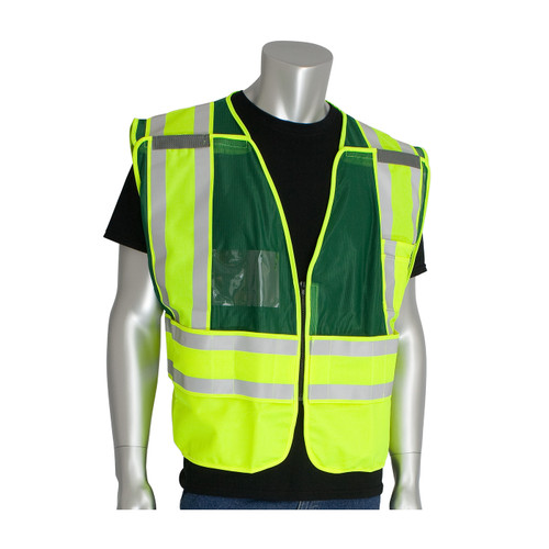 PIP® ANSI Type P Class 2 Incident Command Safety Vest, Hi-Vis Yellow/Green, 2X-Large-5X-Large, #302-PSV-GRN-2X/5X