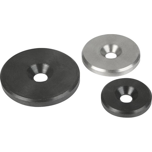 Kipp Handwheel Washers, D1=5.3 mm, D2=28 mm, H=3.5 mm, G=M05, Steel, Black, Oxidized, (10/Pkg), K0173.00528