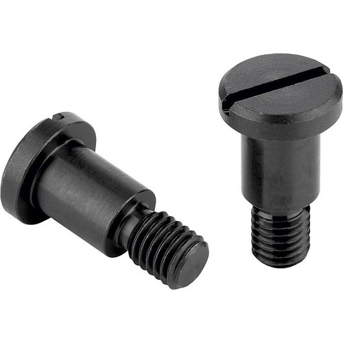 Kipp Flat-Head Screw w/Slot, DIN 923, D1=M8, Steel, Black Oxidized, (10/Pkg), K0704.08