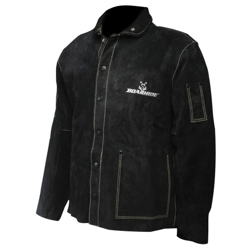 Caiman 30" Black Boarhide Leather Jacket, Black, 2X-Large, #3029-7