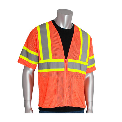 PIP® ANSI Type R Class 3 Value Two-Tone Mesh Vest, Hi-Vis Orange, 2X-Large, #303-HSVPOR-2X