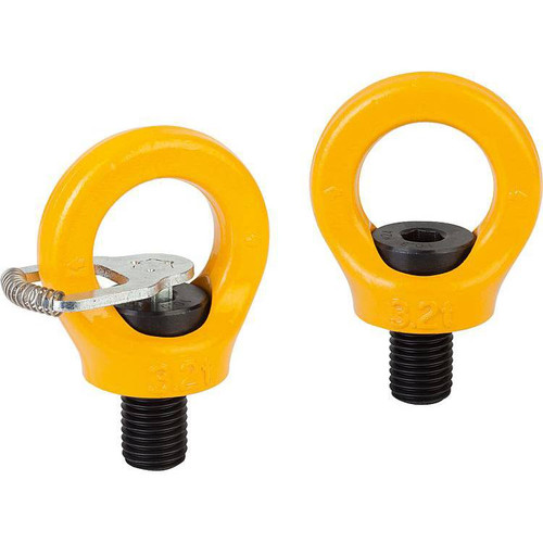 Kipp Ring Bolt, Revolving, DIN 580, Yellow Coated w/Hex Key, D=M10, Steel, Black (Qty. 1), K0769.10151 Kipp Ring Bolt, Revolving, DIN 580, Yellow Coated w/Hex Key, D=M10, Steel, Black (Qty. 1), K0769.10151