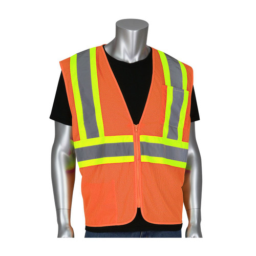 PIP® ANSI Type R Class 2 SE Value Mesh Vest, Hi-Vis Orange, Large, #305-MVZSE-OR/L PIP® ANSI Type R Class 2 SE Value Mesh Vest, Hi-Vis Orange, Large, #305-MVZSE-OR/L