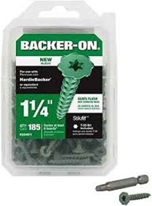 ITW #9 x 2-1/4" Cement Board Screws, Backer-On, (100 Pack/4 Packs), #ITW23421