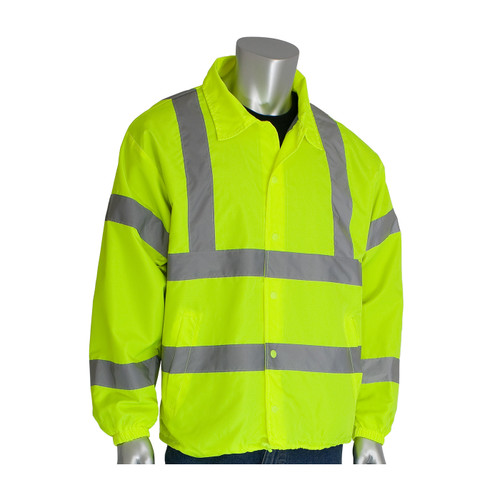 PIP® ANSI Type R Class 3 Classic Wind Breaker, Hi-Vis Yellow/Green, 2X-Large #333-WBLY-2X