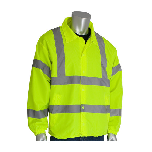 PIP® ANSI Type R Class 3 Classic Wind Breaker, Hi-Vis Yellow/Green, 3X-Large #333-WBLY-3X