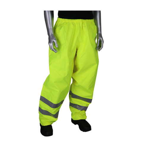 VizPLUS ANSI Class E Heavy Duty Waterproof Breathable Pants, Hi-Vis Yellow/Green, Medium #353-2002-LY/M