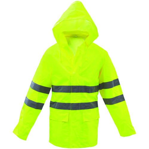 Boss® Type P Class 3 Waterproof Breathable Rain Jacket, Hi-Vis Yellow/Green, Large #3NR5000L