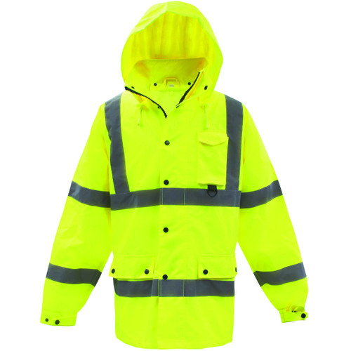 Boss® ANSI Type R Class 3 Heavy Duty Waterproof Breathable Jacket, Hi-Vis Yellow/Green, 2X-Large #3NR60002X