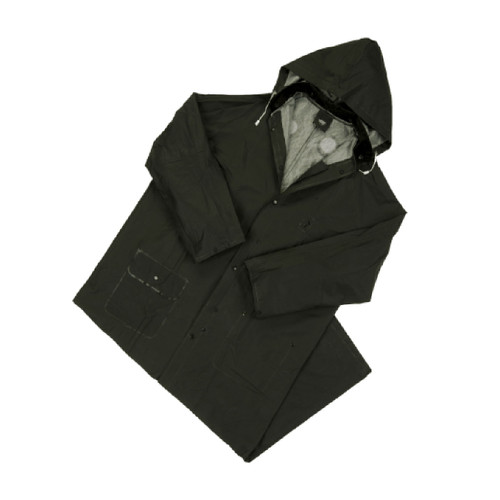 Base35FR FR Treated 60" PVC Duster Raincoat - 0.35 mm, Black, 2X-Large #4160BFR/2XL