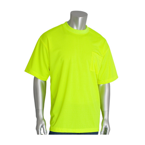 PIP Non-ANSI Short Sleeve T-Shirt, Hi-Vis Yellow/Green, Large #310-CNTSNLY-L
