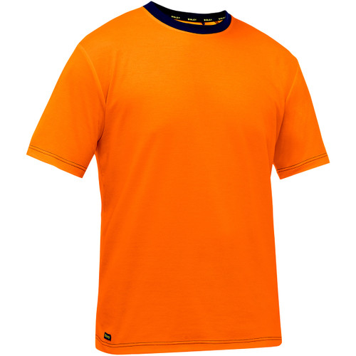 Bisley Non-ANSI Short Sleeve T-Shirt, Hi-Vis Orange, 2X-Large #310M1118-O/2X