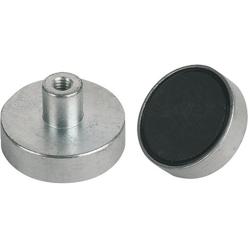 Kipp Shallow Magnet, M06X12, Hard Ferrite, Form B, 50 x 22 mm, Round, Steel, (Qty. 1), K0549.08