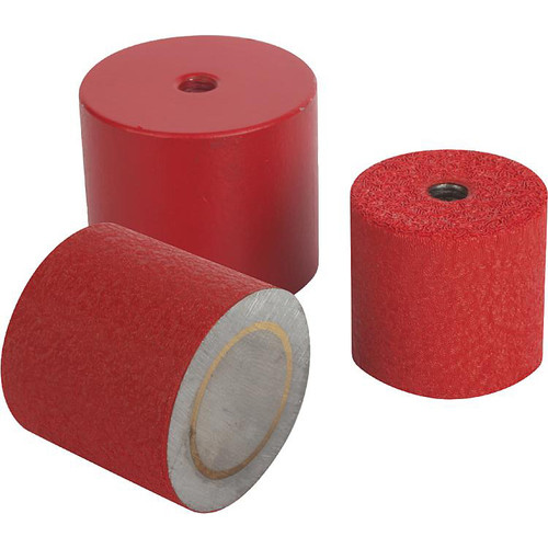 Kipp Deep POT Magnet, Red, AINCo, 17 x 16 mm, M6, Round, Steel, (10/Pkg), K0557.01