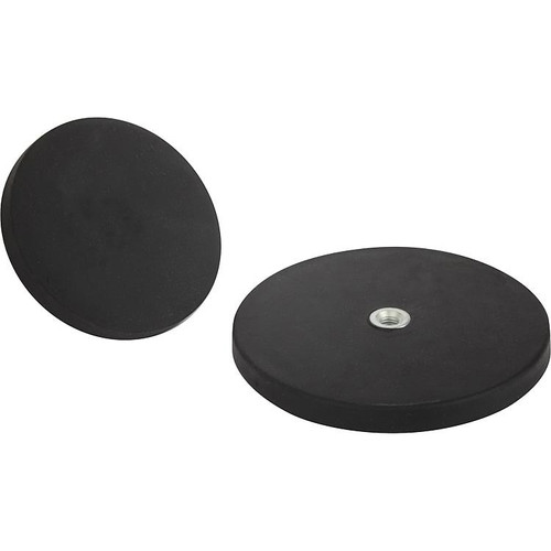 Kipp Shallow Pot Magnet w/Internal Thread, NdFeB, W/Rubber Protective Jacket, Steel, 66 x 8.5 mm, (Qty. 1), K0562.04 Kipp Shallow Pot Magnet w/Internal Thread, NdFeB, W/Rubber Protective Jacket, Steel, 66 x 8.5 mm, (Qty. 1), K0562.04
