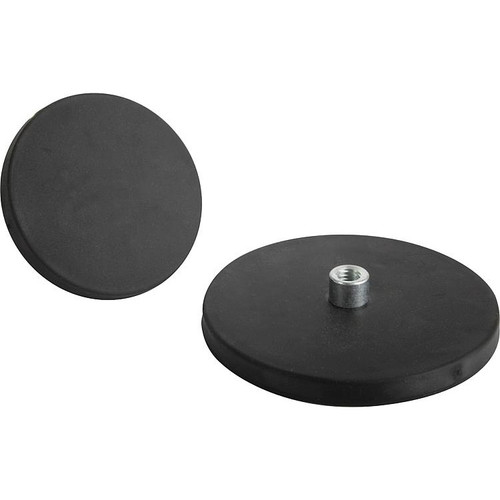 Kipp Shallow Pot Magnet w/Tapped Pin, NdFeB, W/Rubber Protective Jacket, Steel, 12 x 7 mm, (10/Pkg), K0563.01