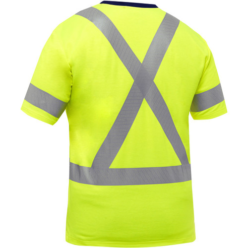 Bisley ANSI Type R Class 3 X-Back Short Sleeve Shirt, Hi-Vis Yellow/Green, Small #313M1118X-Y/S