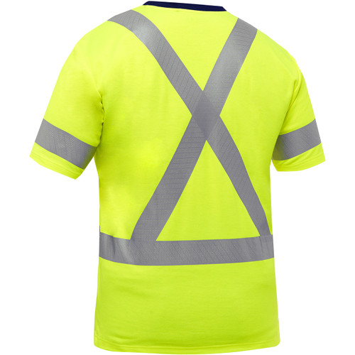 Bisley ANSI Type R Class 3 X-Back Short Sleeve Shirt, Hi-Vis Yellow/Green, Medium #313M1118X-Y/M